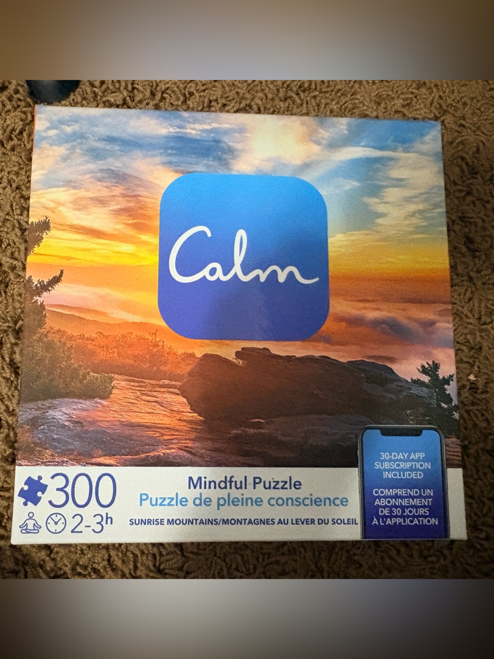 Calm Mindful Puzzle 300pc - Sunset Beach Artwork (Blue/Orange/Yellow)